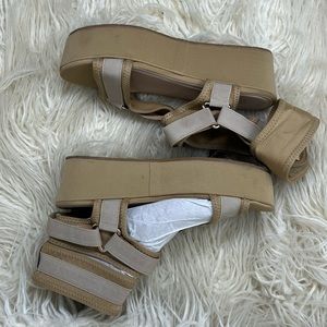 Tan platform sandals size 7.5